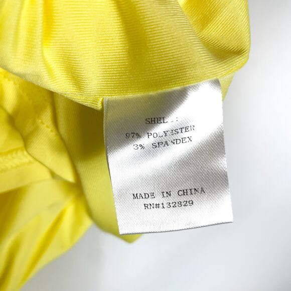 Superdown Raquel Maxi Skirt Yellow Jersey Surplice Back Slit Pull On Sz M - Picture 8 of 8